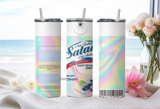 "Not Today Satan" Disinfectant Spray 20oz Tumbler
