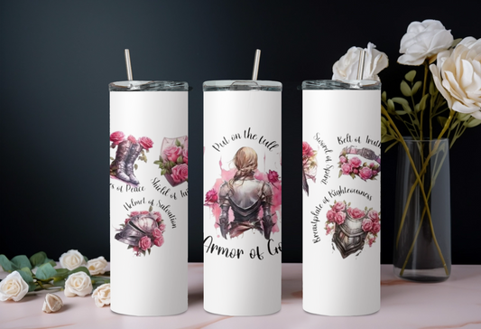 Caucasian Female Armor of God 20oz Tumbler